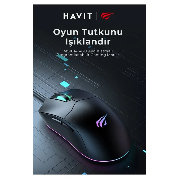 Havit Gamenote MS1020S RGB Optik Kablolu Oyuncu Mouse - Görsel 6