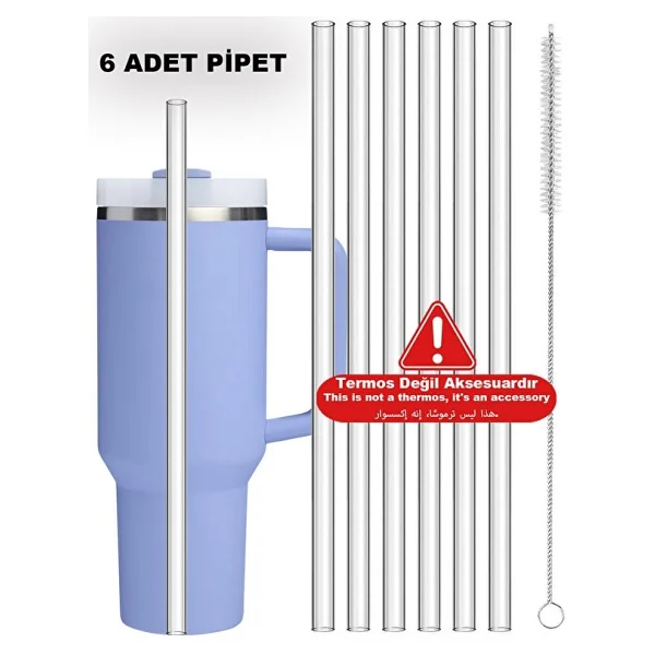 Belirtilmemiş Stanley Termos Uyumlu Stanley quencher uyumlu 3'lü silikon set - sızdırmaz tıpa, pipet koruyucu - Gri - 1,18 lt - Görsel 8