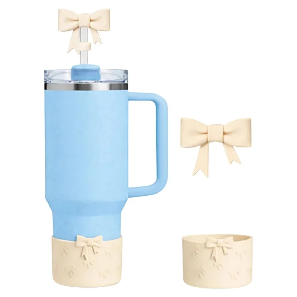 Belirtilmemiş Stanley Termos Uyumlu Stanley quencher uyumlu 3'lü silikon set - sızdırmaz tıpa, pipet koruyucu - Gri - 1,18 lt - Görsel 10