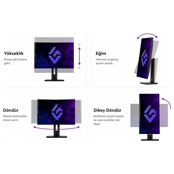 ViewSonic XG27G1 27" 1 ms Full HD Pivot IPS 180 Hz Oyuncu Monitörü - Görsel 2