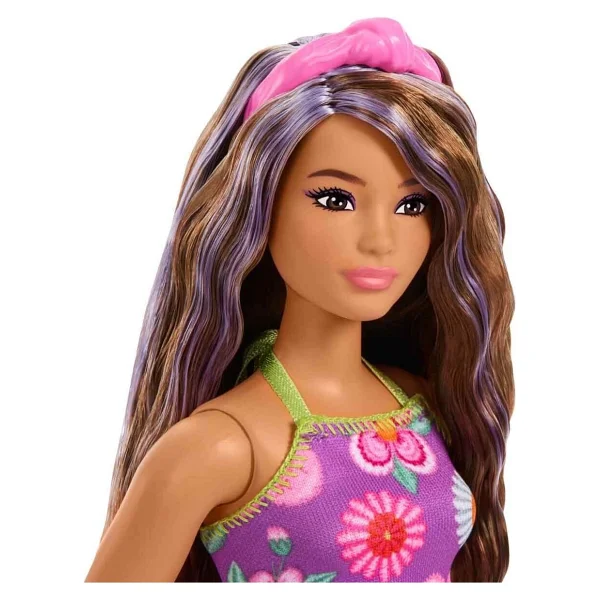 Barbie Fashionistas Çiçekli Elbiseli Büyüleyici Parti Bebeği FBR37-JJN57 - Görsel 9