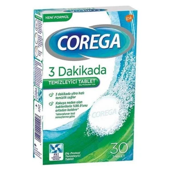 Corega 3 Dakikada Protez Temizleyici Tablet 30'lu - 1 - Görsel 3