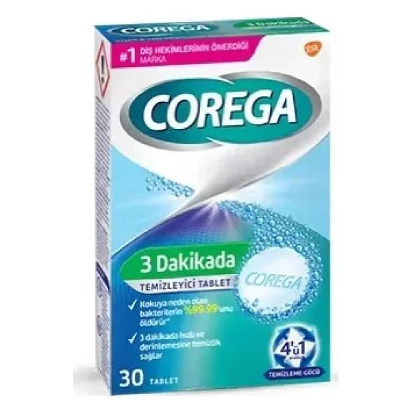 Corega 3 Dakikada Protez Temizleyici Tablet 30'lu - 1 - Görsel 2