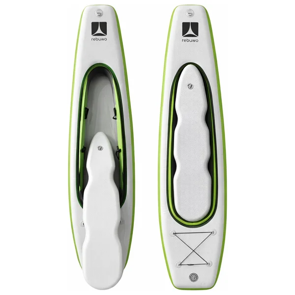 Rebuwo Kano ve Paddle Board Seti Ikisi Bir Arada Sup Board Şişme Kayak (Yeşil) - Görsel 3