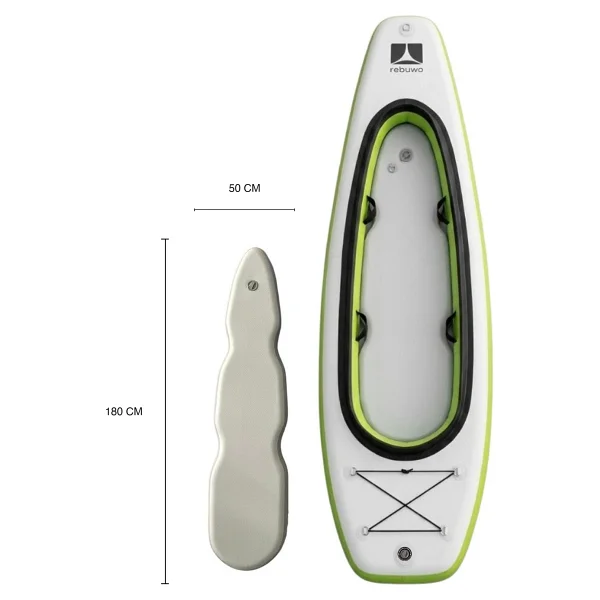 Rebuwo Kano ve Paddle Board Seti Ikisi Bir Arada Sup Board Şişme Kayak (Yeşil) - Görsel 4