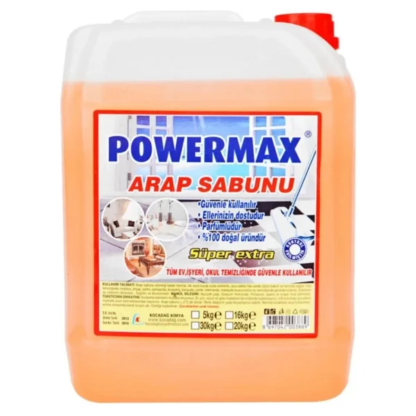 POWERMAX Sıvı Arap Sabunu 5 kg %100 Doğal Parfümlü Güvenli Temizlik Ürünü - Görsel 2