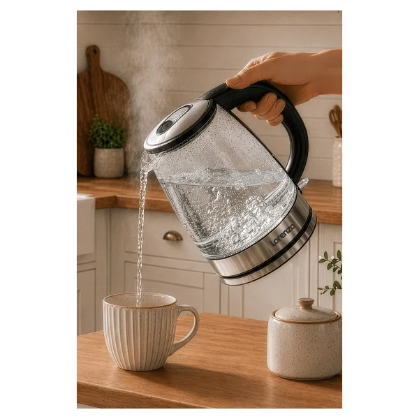 Lorenzo Aqua 1.8 lt 1500 W Cam Kettle - Görsel 3