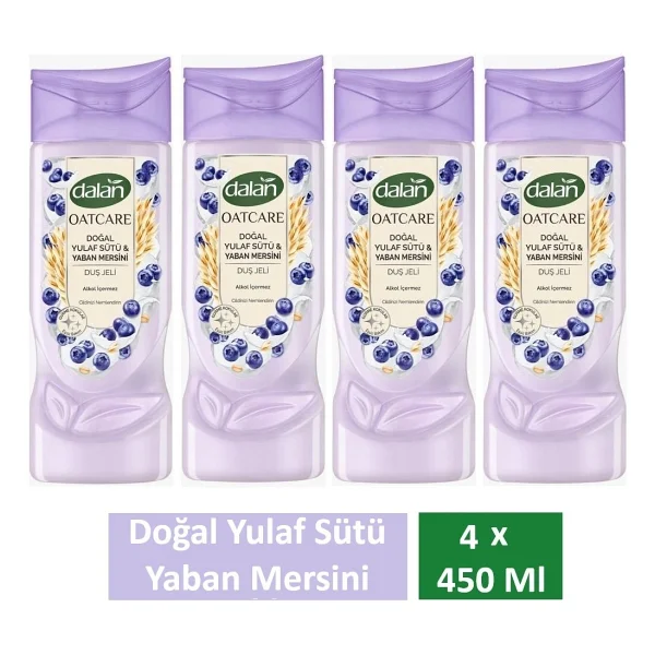 Dalan Oatcare Doğal Yulaf Sütü & Yaban Mersini 450 ml 4 Adet Duş Jeli - Görsel 5