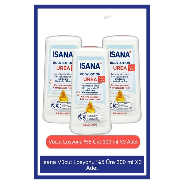 ISANA 600 ml Vücut Losyonu %5 Üre ile Nemlendirici Etki Sağlayan Unisex Ürün - Görsel 3