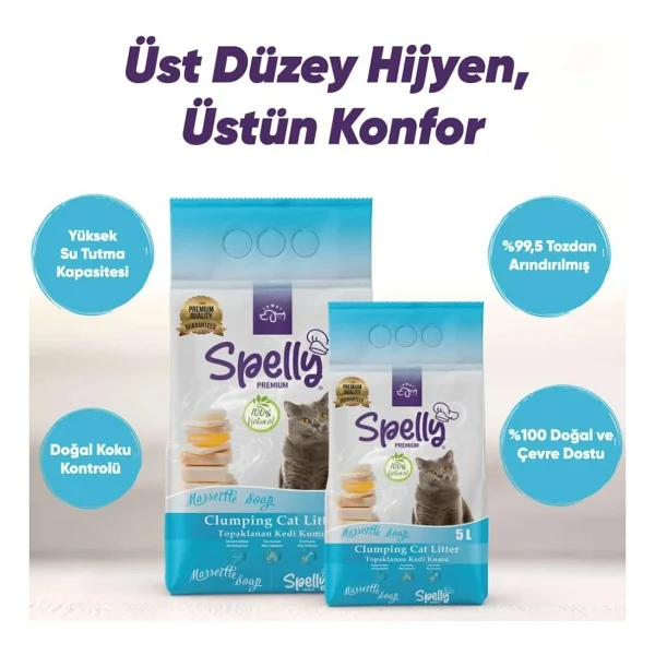 Spelly Premium Marsilya Sabunu Kokulu 10 lt Kedi Kumu - Görsel 4