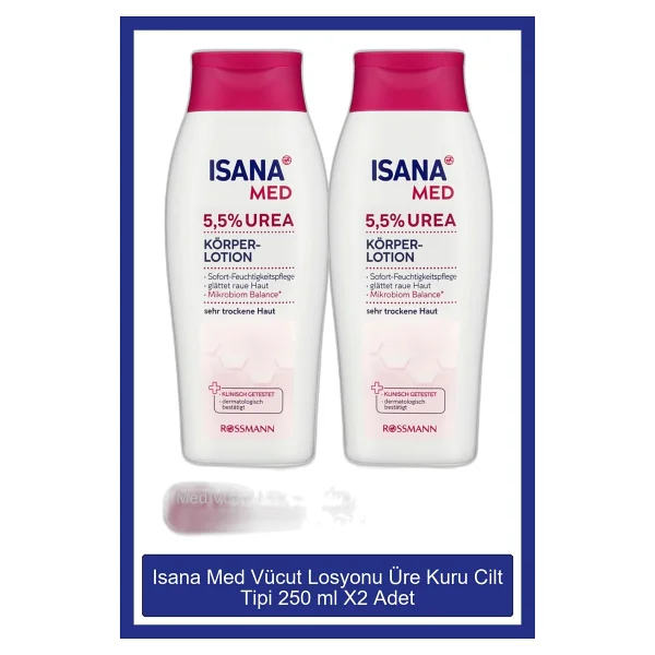 Isana Med Vücut Losyonu 5,5% Üre ile Kuru Ciltler için Hızlı Nemlendirme 500 ml X2 Adet - Görsel 2