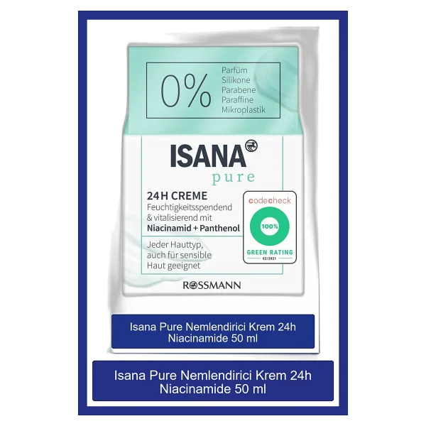 Isana Pure Nemlendirici Krem 24H Niacinamide 50 ml - Görsel 5