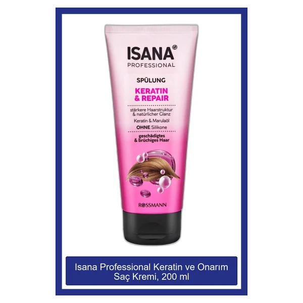 Isana Professional Saç Kremi Keratin & Onarım 200 ml - Görsel 4
