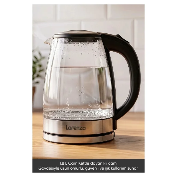 Lorenzo Aqua 1.8 lt 1500 W Cam Kettle - Görsel 8