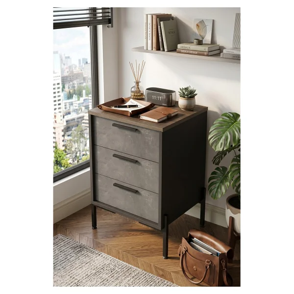 Yurudesign Vista C Ofis Keson Metal Ayaklı Kahve-Beton-Antrasit VS3-CGA - Görsel 5
