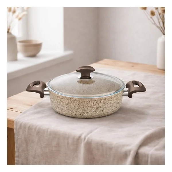 Falez Creamy 24 cm Kısa Granit Tencere - Görsel 8
