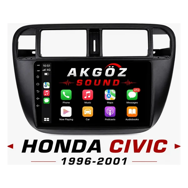 GÖZA-X Honda Cıvıc 1996-2001 Multimedya Çerçevesi 9 Inç Soketleri Içinde - Görsel 3