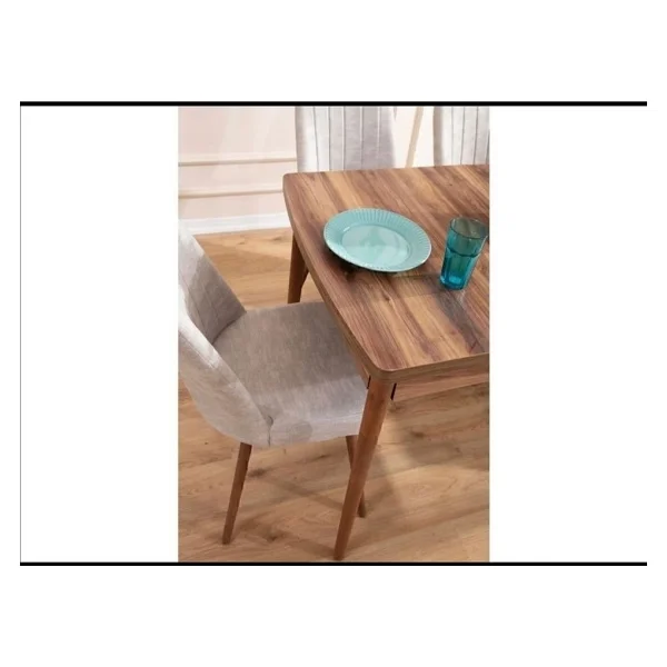 Kaktüs Avm Mutfak Masası Takımı 4 Kişilik Açılır Masa Sandalye Takımı Yemek Masası Masa Takımı - Krem - 80x132 - 80 x 170 - Görsel 4