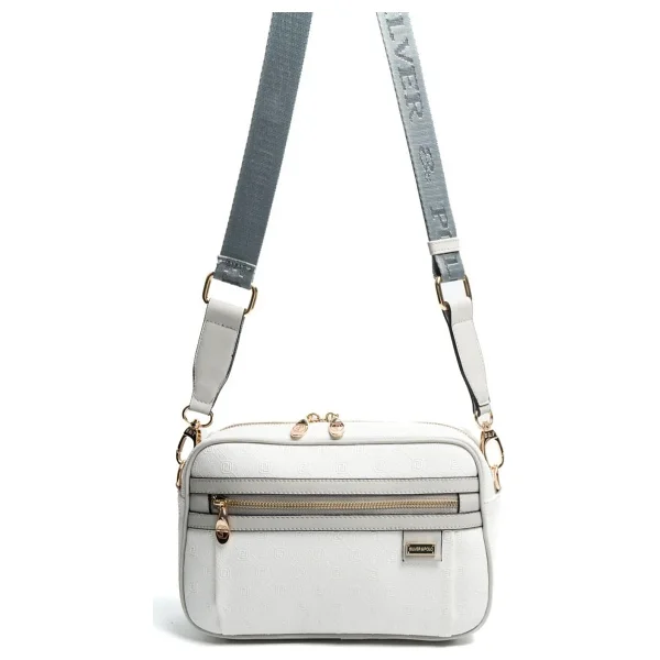 Silver & Polo Silver Polo Beyaz - A.Gri Logolu Kadın Çapraz Çanta SP1280 - Görsel 7