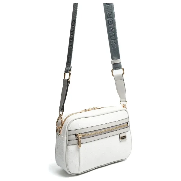 Silver & Polo Silver Polo Beyaz - A.Gri Logolu Kadın Çapraz Çanta SP1280 - Görsel 2