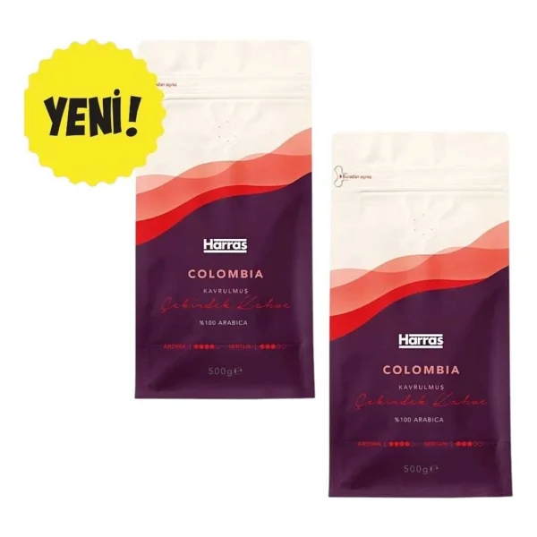 Harras Colombia Çekirdek Kahve %100 Arabica Orta Kavrulmuş 500 gr 2 Adet (Toplam 1000 Gr) - Görsel 4