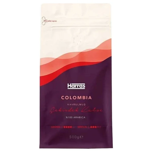 Harras Colombia Çekirdek Kahve %100 Arabica Orta Kavrulmuş 500 gr 2 Adet (Toplam 1000 Gr) - Görsel 2