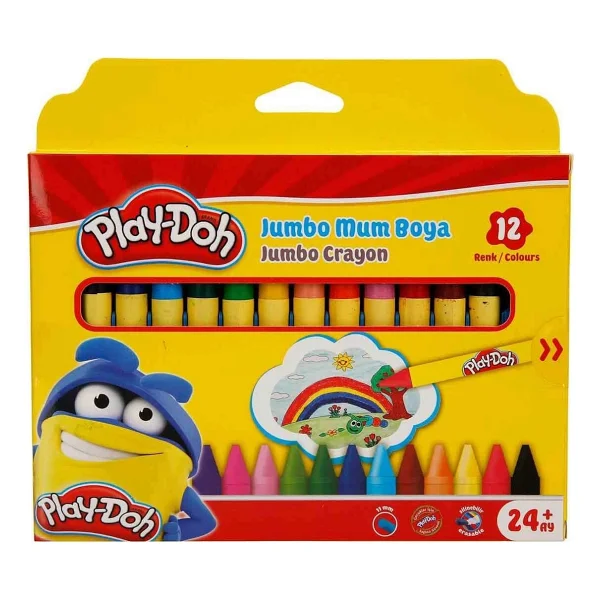 NessiWorld Play-Doh Silinebilir Jumbo Crayon Mum Boya 12 Renk - Görsel 2