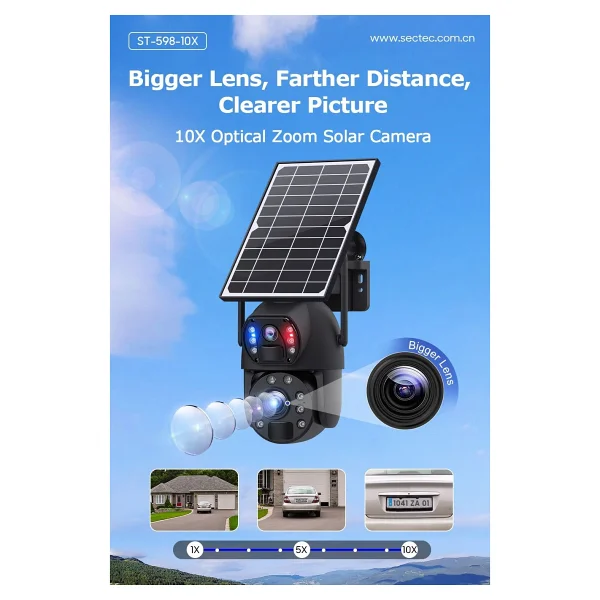 Avenir AV-S436X 6MP 36X Zoom Alarm Işıklı 2 Kameralı Solar PTZ 4G Sim Kartlı Kamera - Görsel 7