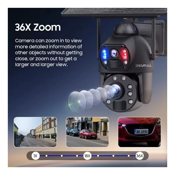 Avenir AV-S436X 6MP 36X Zoom Alarm Işıklı 2 Kameralı Solar PTZ 4G Sim Kartlı Kamera - Görsel 3