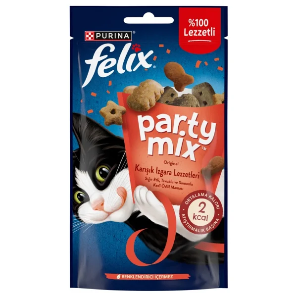 Felix Party Mix Izgara Karışımı 60 gr 8'li Paket Kedi Ödül Maması - Görsel 3