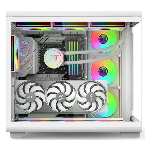Gametech Vision LCD Ekran ARGB Fanlı Beyaz ATX Oyuncu Kasası - Görsel 4