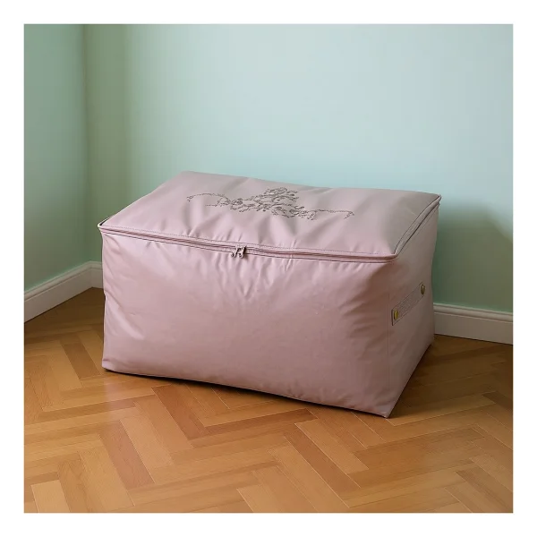 Çiçek Desen Baskılı Hurç - Pudra - 64x41x35 cm - Görsel 10