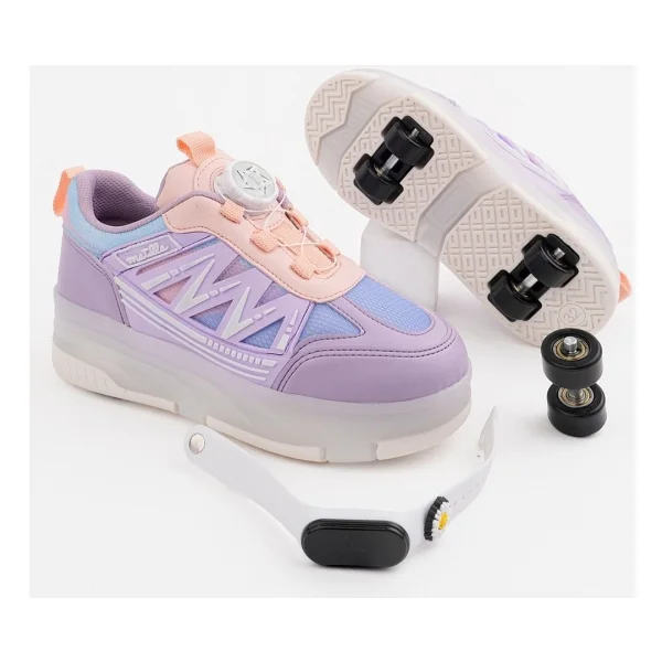 Muggo Skate Çocuk Işıklı Patenli Tekerlekli Sneaker Spor Ayakkabı - Siyah - 35 - Görsel 7