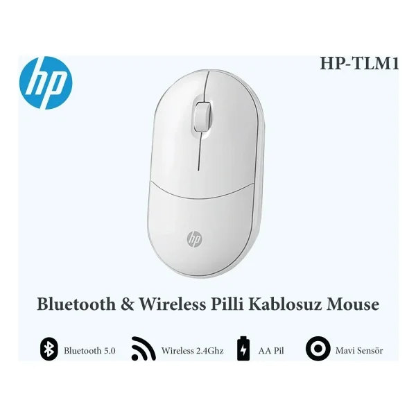 HP TLM1 3CY36PA Beyaz Sessiz Bluetooth ve Wireless Mouse - Görsel 6