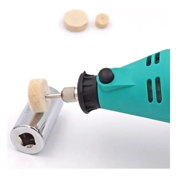 Depolife Polisaj Cila Parlatma Keçesi Yün Matkap Ucu Keçe Dremel 13/25/30mm Toplam 30 Adet Keçe + 3 Aparat - Görsel 8