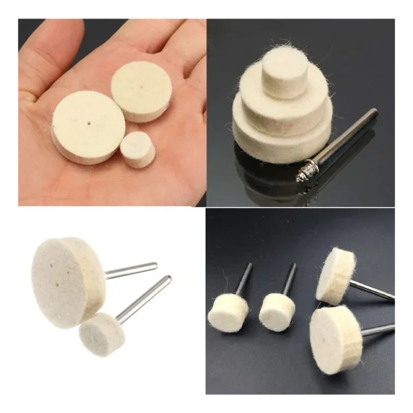 Depolife Polisaj Cila Parlatma Keçesi Yün Matkap Ucu Keçe Dremel 13/25/30mm Toplam 30 Adet Keçe + 3 Aparat - Görsel 9