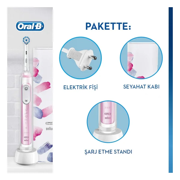 Oral-B Genius X AI Art of Brushing Blush Pink Şarjlı Diş Fırçası - Görsel 2