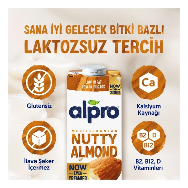 Alpro Badem Sütü 4x1 L Vegan Laktozsuz Bitkisel Bazlı - Görsel 2