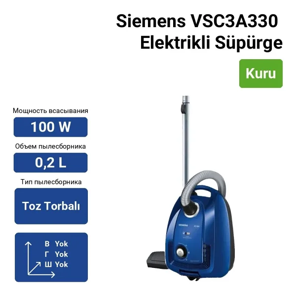 Siemens VSC3A330 600 W Toz Torbalı Süpürge - Görsel 9