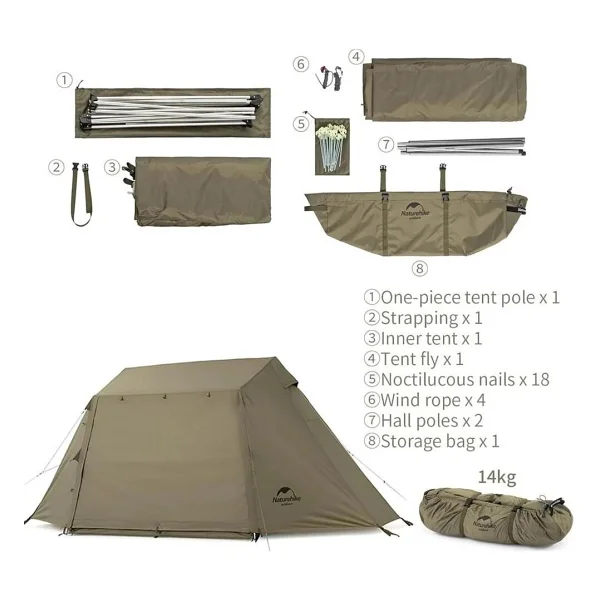 Naturehike Village 5.0 4 Kişilik Otomatik Çadır - Görsel 4