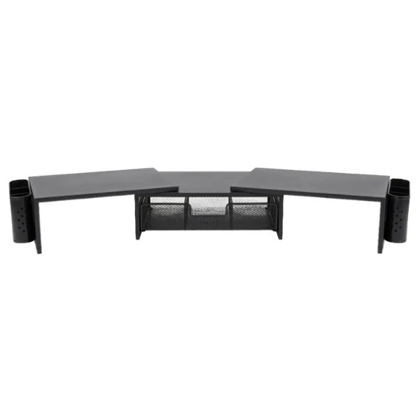 Temel Siyah Çift Monitör Yükseltici Stand Çekmeceli Masaüstü Organizer 9216 - Görsel 9