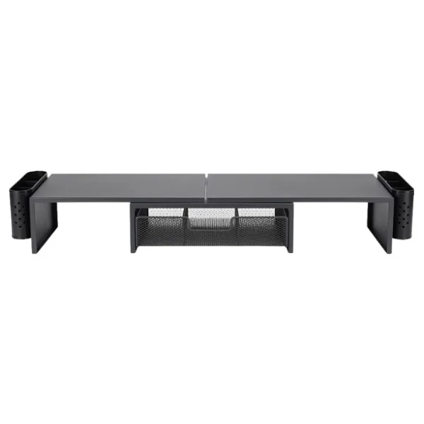 Temel Siyah Çift Monitör Yükseltici Stand Çekmeceli Masaüstü Organizer 9216 - Görsel 2