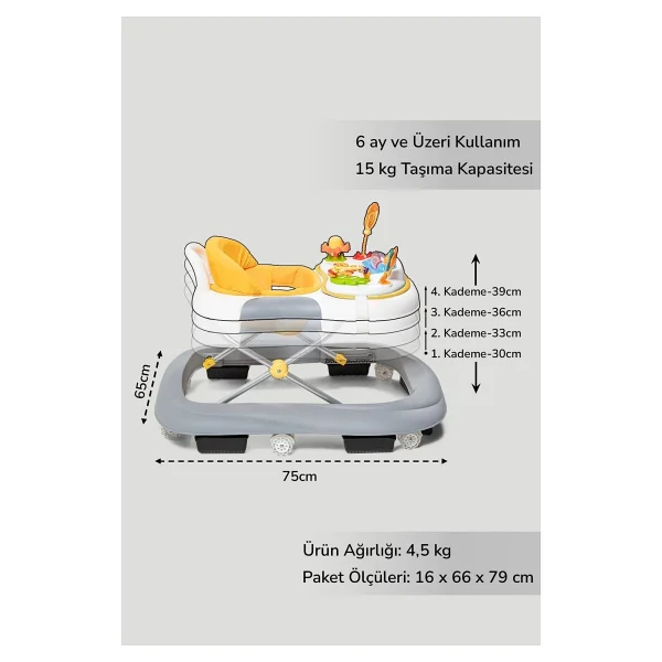 Baby2Go Toodle Sarı Yürüteç - Görsel 5