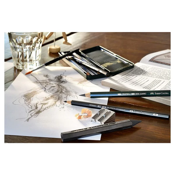 Faber-Castell 9000 6'lı Metal Kutu Dereceli Kalem - Görsel 5