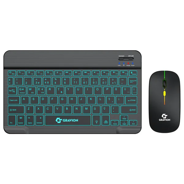 Gravion KM-BT35 Siyah Kablosuz Klavye Mouse Seti - Görsel 7