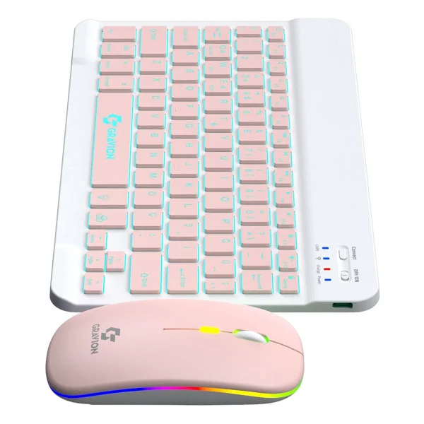 Gravion KM-BT35 Pembe Kablosuz Klavye Mouse Seti - Görsel 3