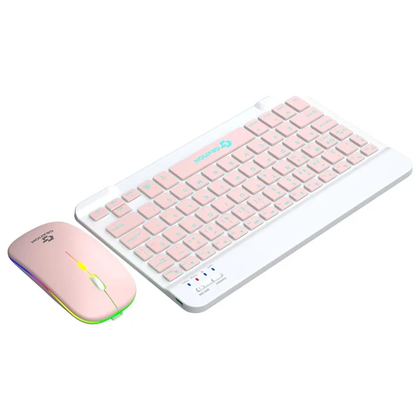 Gravion KM-BT35 Pembe Kablosuz Klavye Mouse Seti - Görsel 5