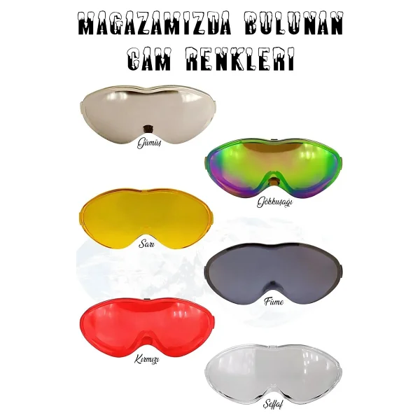 Bellasimo Kayak Snowboard Gözlüğü Buğulanmaz Değiştirilebilir Şeffaf Camlı Antifog Kar Gözlük - Görsel 10