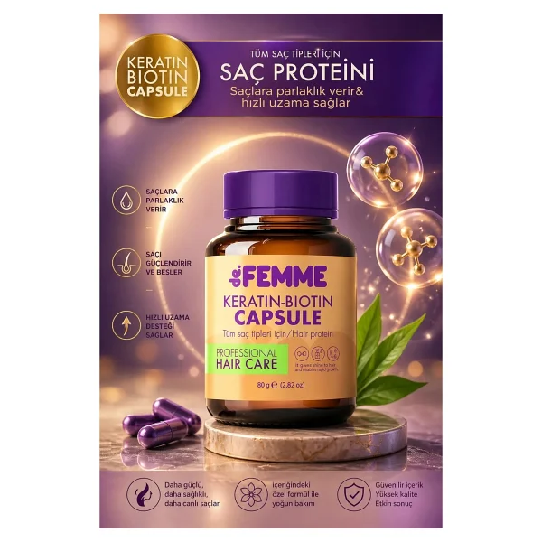 De Femme Saç Bakım Proteini /dökülmelere Ve Yıpranmalara Karşı Hair Profosyonel Saç Bakımı Özel Ürün - Görsel 5