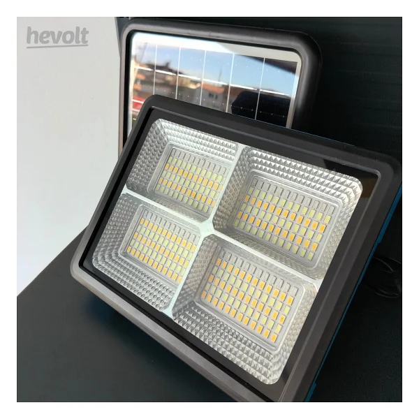 Hightek 200w Led Portatif Solar Projektör 3 Renk Işık, Çakar Ve Projektör Fonksiyonlu - Mavi - 200 W - Görsel 2